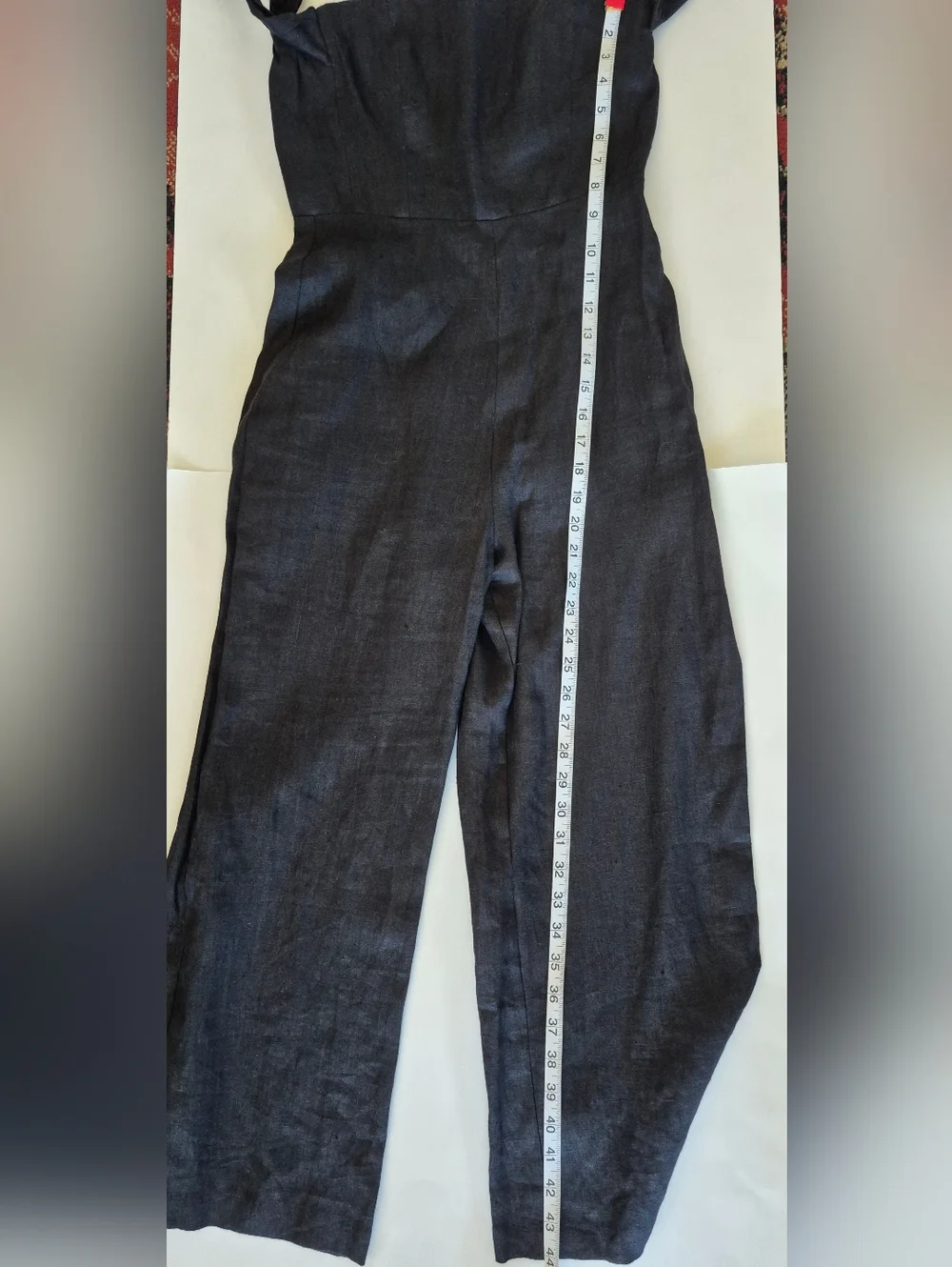 Reformation Jumpsuit Black Linen Wide Leg Size 4